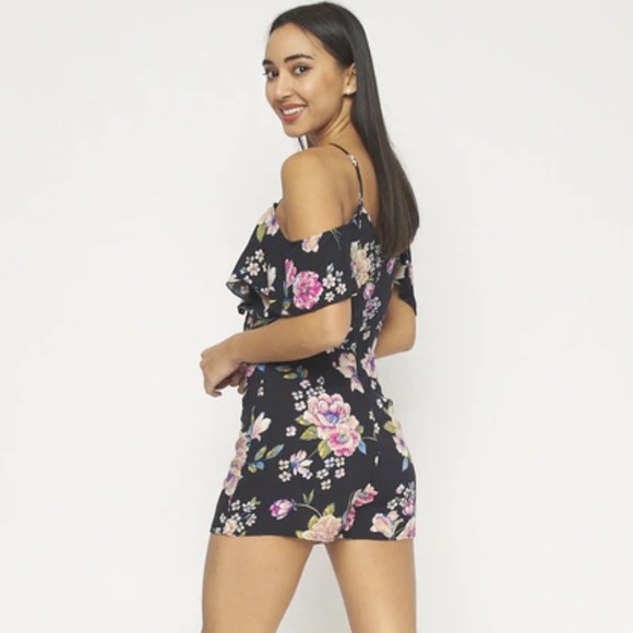 1 LEFT!! Floral Print Off the Shoulder Romper - Picture 3 of 14